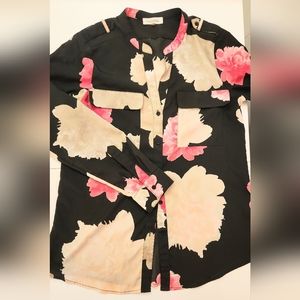 Women's Printed Button Front Blouse Calvin Klein small